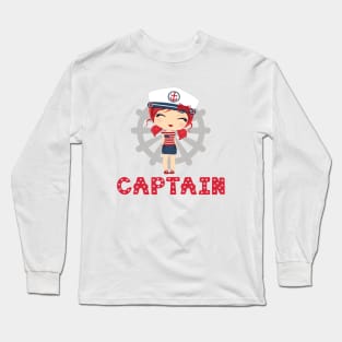 Captain girl (red) Long Sleeve T-Shirt